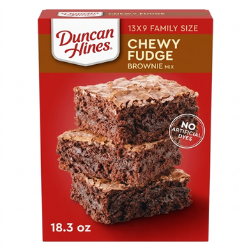 Duncan Hines Family Size Chewy Fudge Brownie Mix, No Artificial Dyes, 520g