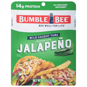 Bumble Bee Wild Caught Jalapeno Seasoned Tuna Pouch, 2.5 Oz, 14g Protein