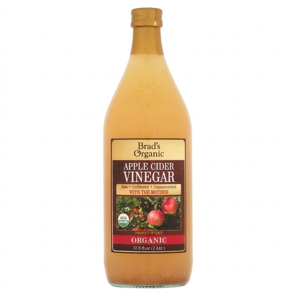 Brad's Organic Raw Unfiltered Apple Cider Vinegar with the Mother, 33.8 oz