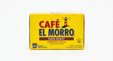 Café El Morro Dark Roast Espresso Style K-Cup Pods: 10 Count, Intensity 11, 100% Pure Coffee