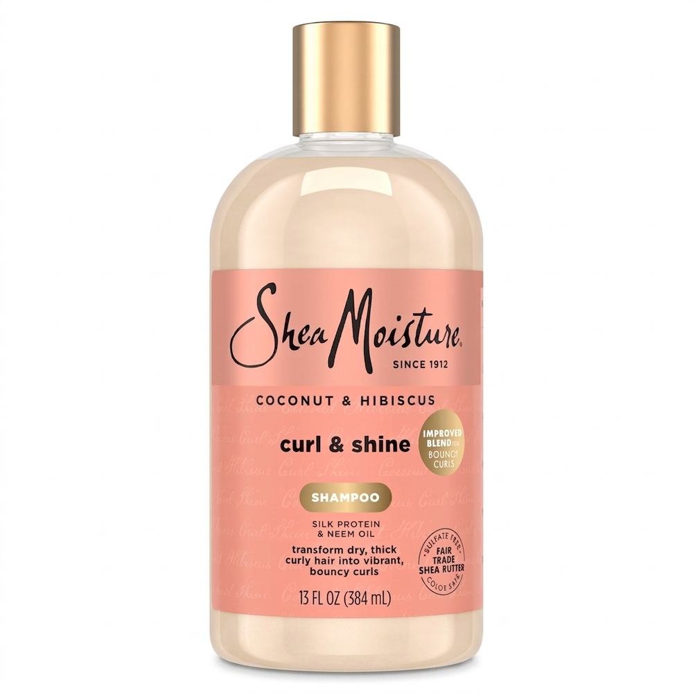 SheaMoisture Coconut & Hibiscus Curl & Shine Shampoo with Silk Protein & Neem Oil, 384ml