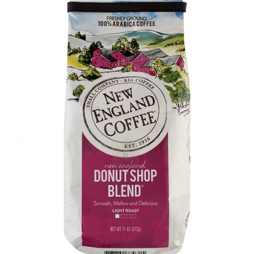 New England Coffee Donut Shop Blend Light Roast Ground Coffee, 312g