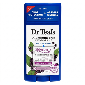 Dr Teal's Aluminum-Free Deodorant with Magnesium, Elderberry & Vitamin D, 75g