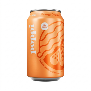 Poppi Orange Cream Parbiotic Soda, 355ml, 5g Sugar