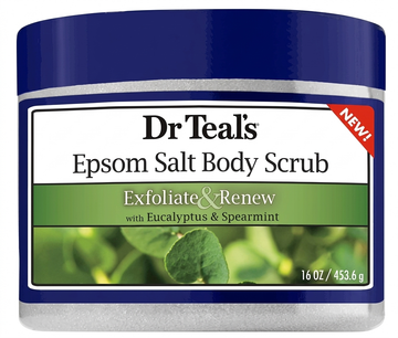 Dr Teal's Epsom Salt Body Scrub Exfoliate & Renew with Eucalyptus & Spearmint, 454g