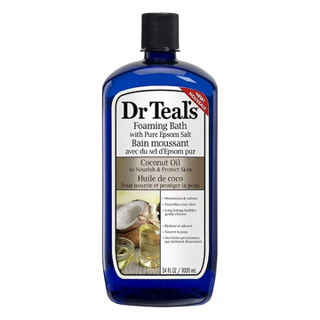 Dr Teal's Foaming Bath with Pure Epsom Salt and Coconut Oil, 1000ml