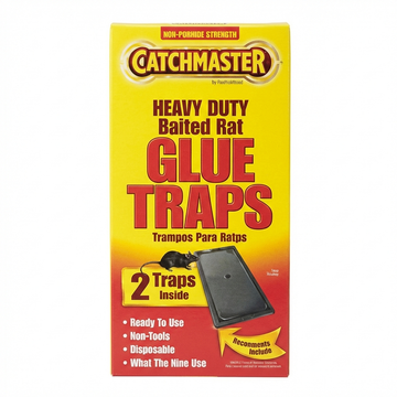Catchmaster Heavy Duty Baited Glue Traps For Rats, Mice, And Snakes, 2 Pack