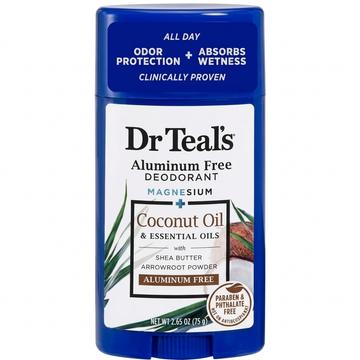 Dr Teal's Aluminum-Free Deodorant with Coconut Oil, Magnesium & Shea Butter, 75g