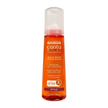 Cantu Shea Butter Wave Whip Curling Mousse for Natural Curls & Waves, 8.4 oz