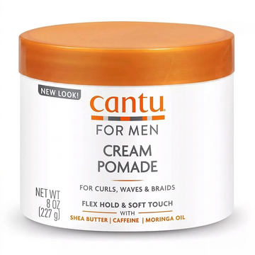 Cantu Men's Cream Pomade with Shea Butter, Caffeine & Moringa Oil, 227g