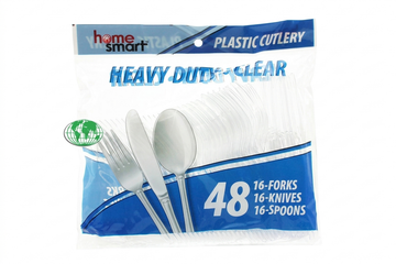 Home Smart Heavy Duty White Plastic Forks, 48 Count