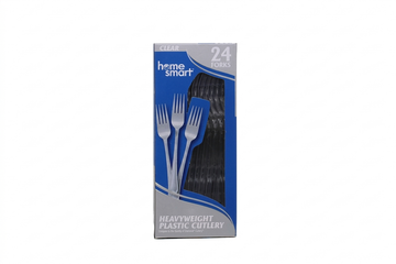 Home Smart Heavyweight Clear Plastic Forks, 24 Count