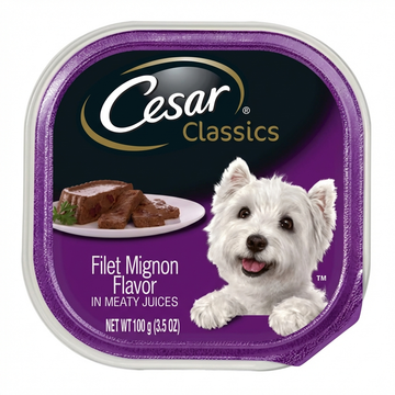Cesar Classics Filet Mignon Flavor Wet Dog Food, 100g