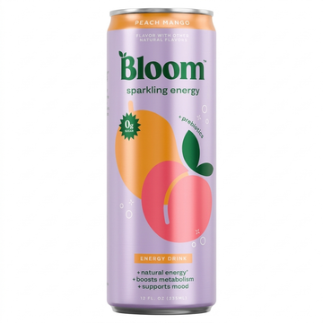 Bloom Sparkling Energy Peach Mango Flav 355Ml