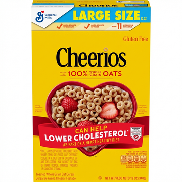 General Mills Cheerios Whole Grain Oats Cereal, 340g, Heart Healthy, Good Source Of Fiber And Calcium