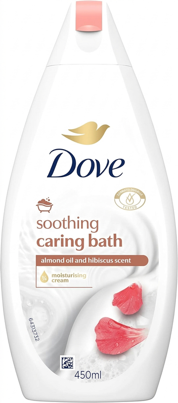 Dove Soothing Caring Bath with Almond Oil and Hibiscus Scent, 450ml