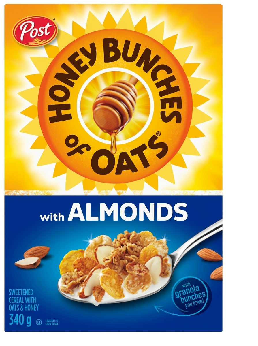 Post Honey Bunches of Oats with Almonds Sweetened Cereal, 340g