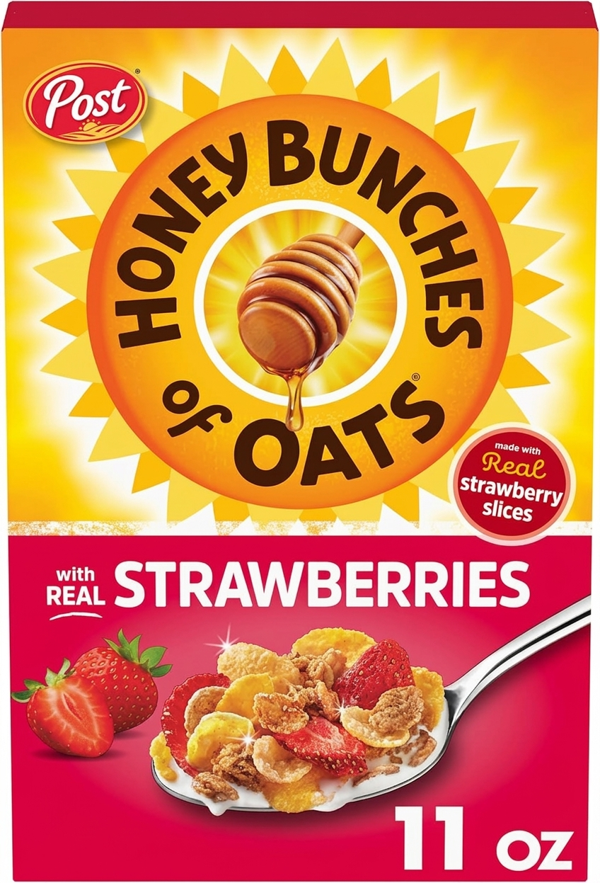 Post Honey Bunches of Oats with Real Strawberries Cereal, 311g