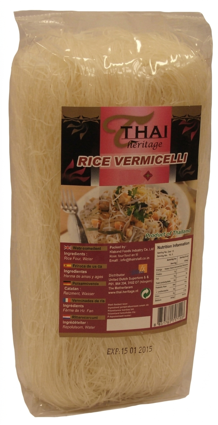Thai Heritage Rice Vermicelli 200g - Authentic Rice-Based Noodles for Stir-Fries and Soups