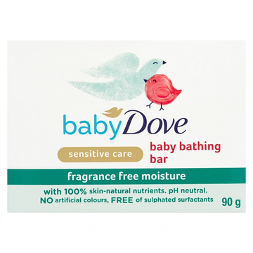 Baby Dove Fragrance Free Moisture Sensitive Care Baby Bar Soap, 4 x 90g