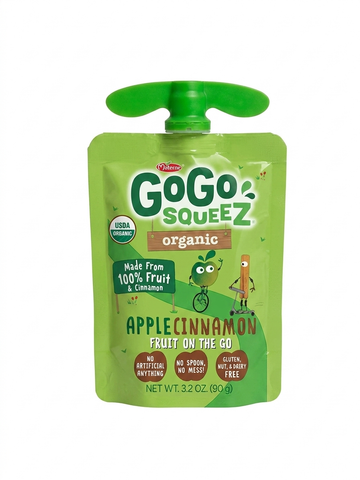 GoGo SqueeZ Organic Apple Cinnamon Fruit Pouch, 100% Fruit & Cinnamon