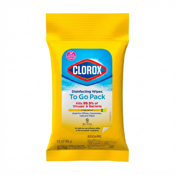 Clorox To Go Disinfecting Wipes, Citrus Scent, 64g: Kills 99.9% of Viruses & Bacteria, Bleach-Free