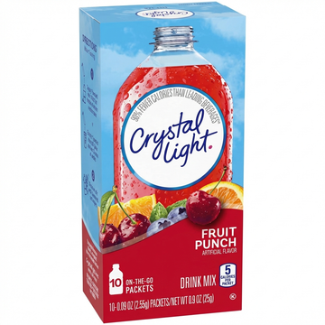 Crystal Light Fruit Punch Drink Mix: 10 On-The-Go Packets, 90% Fewer Calories, 5 Calories Per Packet