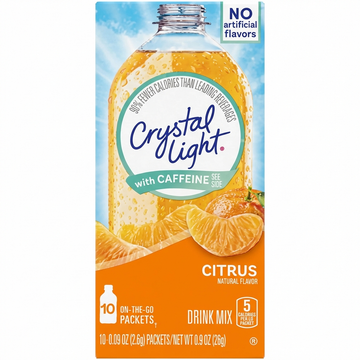 Crystal Light Energy Citrus Natural Flavor Drink Mix - 10 On-The-Go Packets, 26g