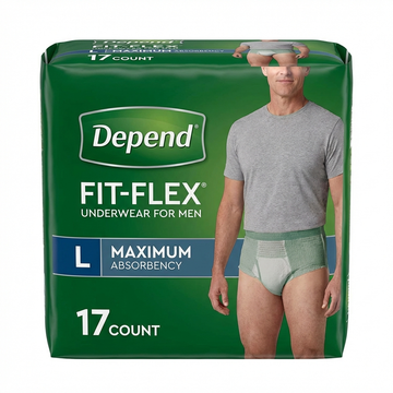 Depend FIT-FLEX Underwear For Men, Large, 17 Count