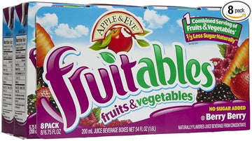 APPLE SEVE Berry Berry Naturally Flavored Juice Beverage From Concentrate, 8-Pack (1.6L Total) - 1/3 Less Sugar, No Sugar Added