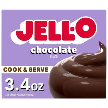 Jell-O Chocolate Flavor Pudding & Pie Filling: Cook & Serve, Versatile Mix, 3.4 oz